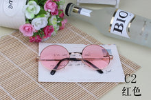 Charger l&#39;image dans la galerie, Women Multi-Color Round Sunglasses Golden Frame Glasses Shades Hippie Lennon