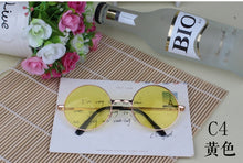 Charger l&#39;image dans la galerie, Women Multi-Color Round Sunglasses Golden Frame Glasses Shades Hippie Lennon
