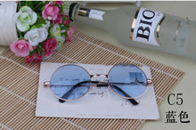 Charger l&#39;image dans la galerie, Women Multi-Color Round Sunglasses Golden Frame Glasses Shades Hippie Lennon