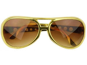 Free Shipping Hot Sell Gold Frame Classic Elvis Glasses with Sideburns