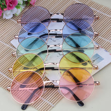 Charger l&#39;image dans la galerie, Women Multi-Color Round Sunglasses Golden Frame Glasses Shades Hippie Lennon