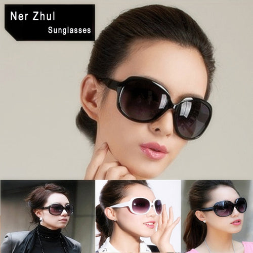 Popular Fashion Oversized Women Sunglasses Vintage White Large Oval Female Sunglasses