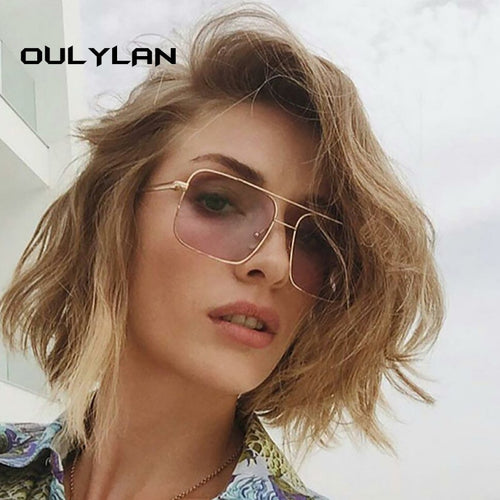 Oulylan Retro Square Sunglasses Women