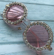 Charger l&#39;image dans la galerie, 2019 M16 Gorgeous Women Sunglasses Crystal Diamond Handmade Round Eyewear