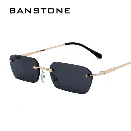 BANSTONE Brand Vintage Small Rectangle HD Sunglasses Men Women Glasses